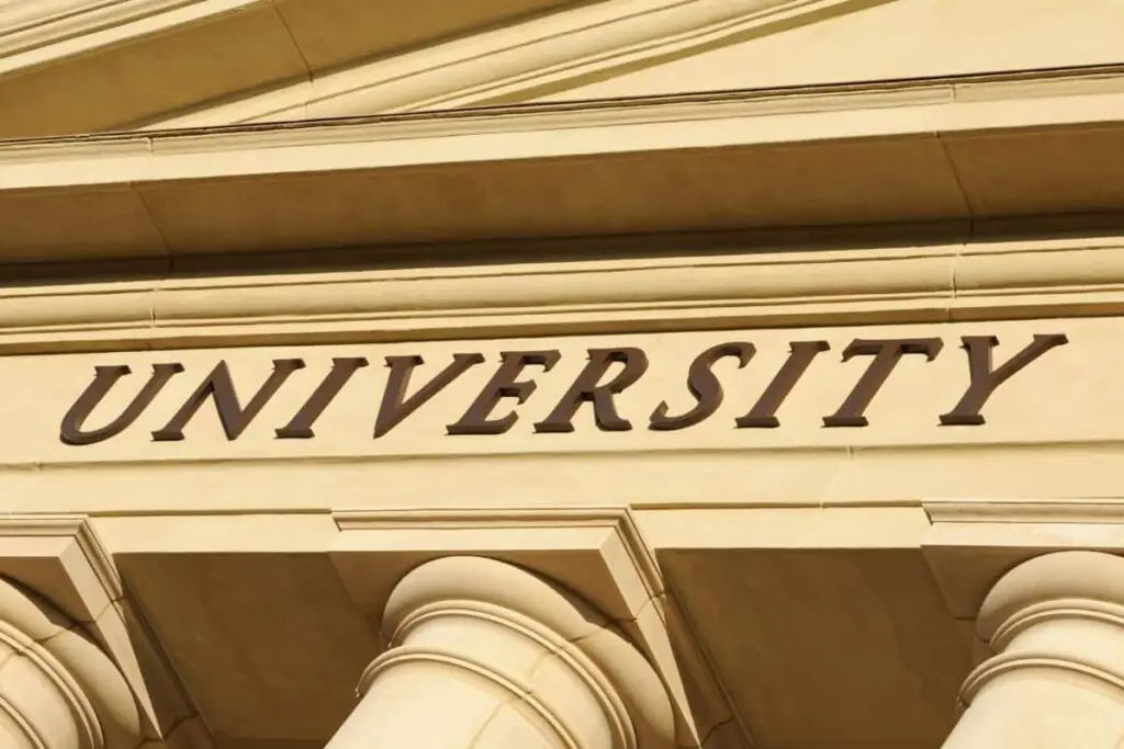 stone building with the word university on it