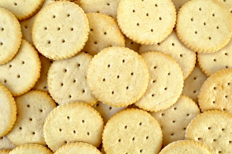 a pile of cracker biscuits viewed from above