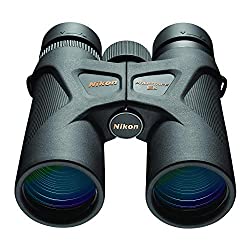 a pair of Nikon Prostaff 3S 8x42 binoculars on a white background