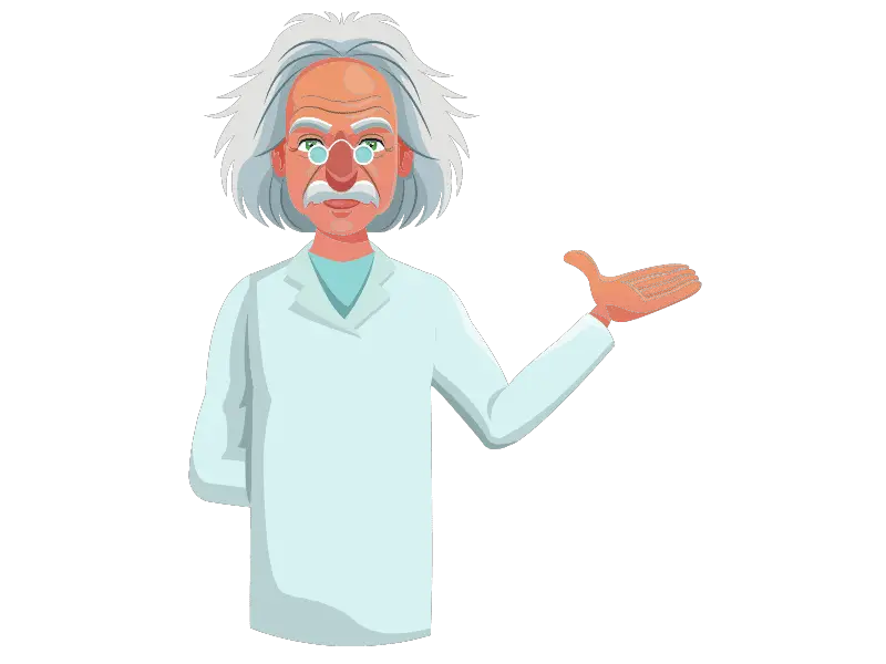 a cartoon of Albert Einstein