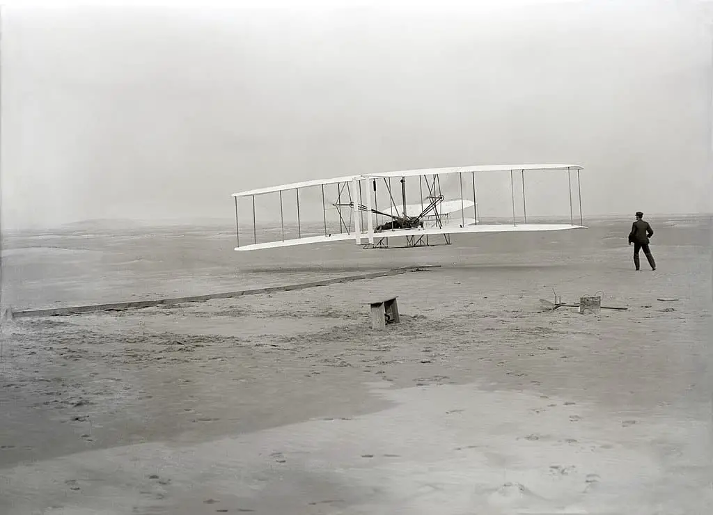 the first flight of the Wright Flyer in 1903