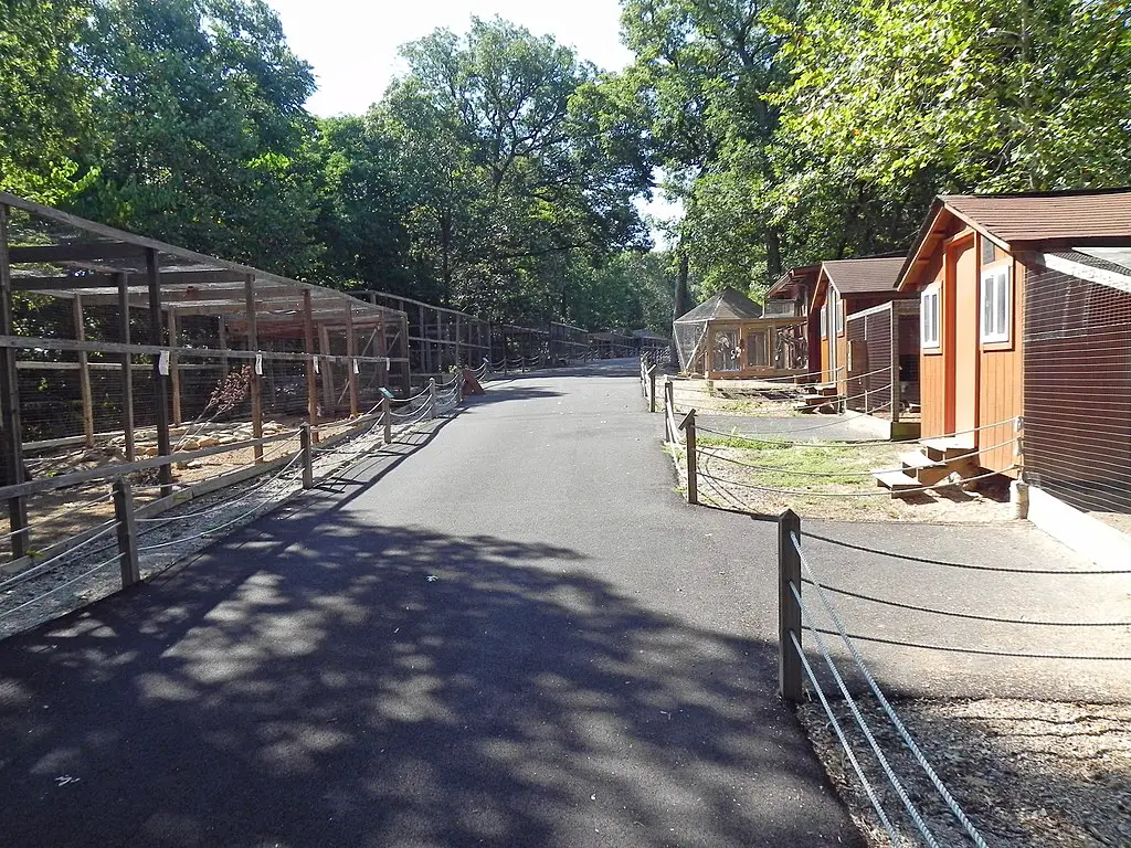 enclosures and buildings in the World Bird Sanctuary in Missouri