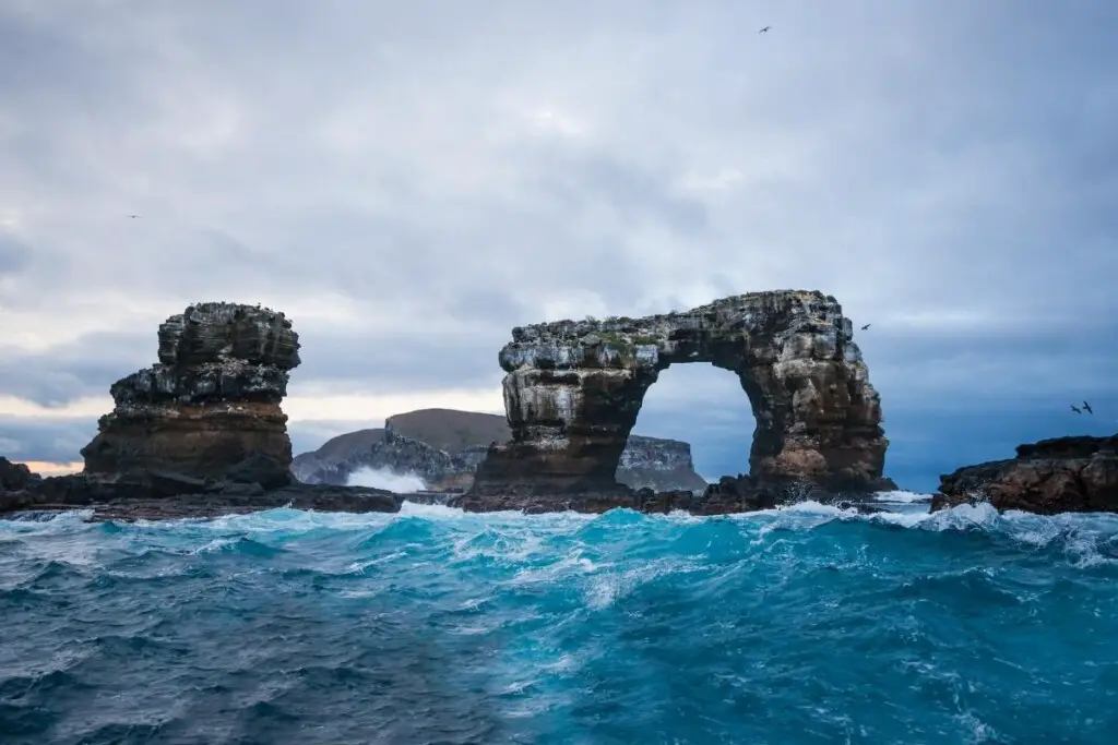 Darwin's Arch with Darwin Island visible through it