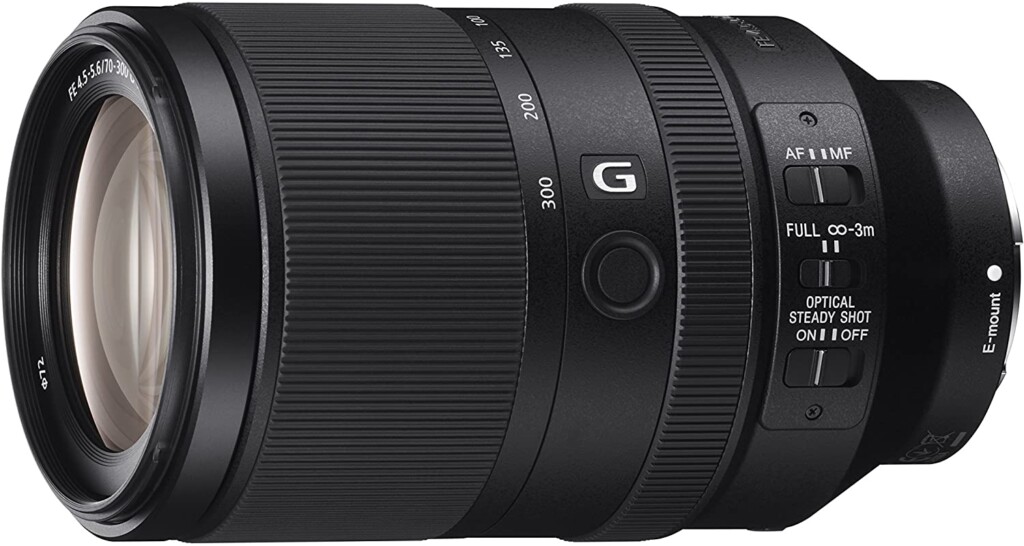 a Sony FE 70-300mm f/4.5-5.6 G OSS lens
