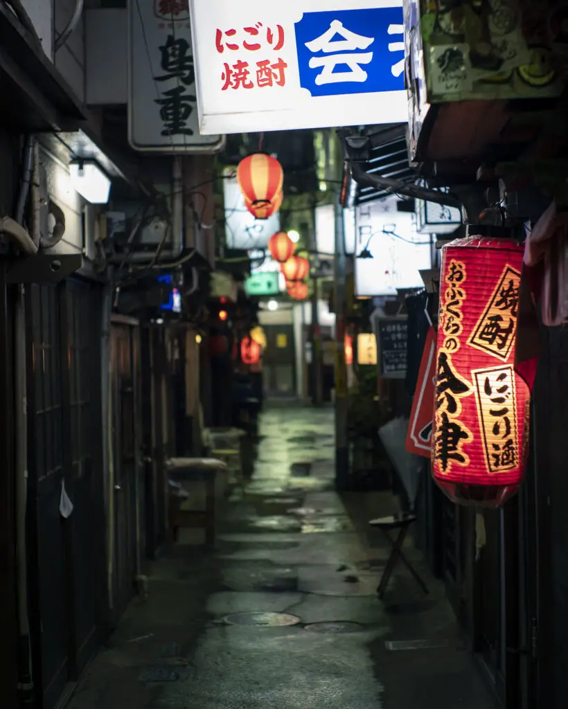 sony a6600 example image two - a lane way in Japan at night