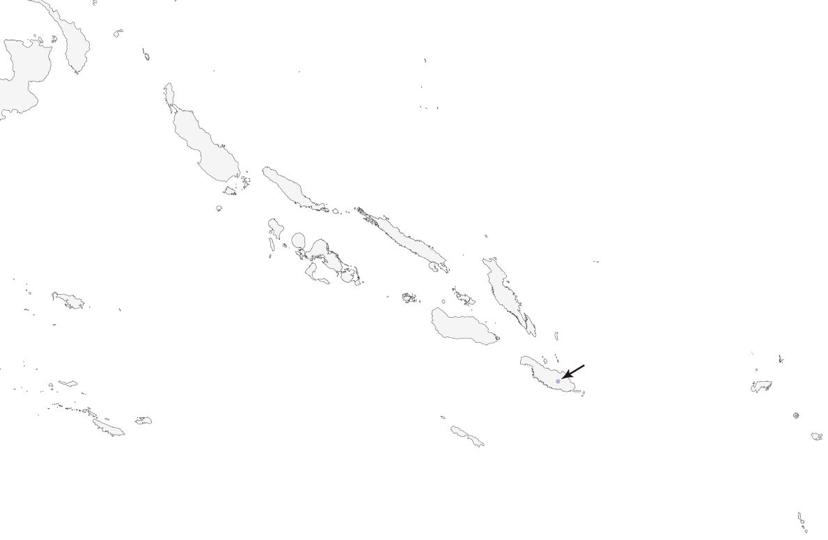 a map of the Soloman Islands showing where Makira Moorhens have been found