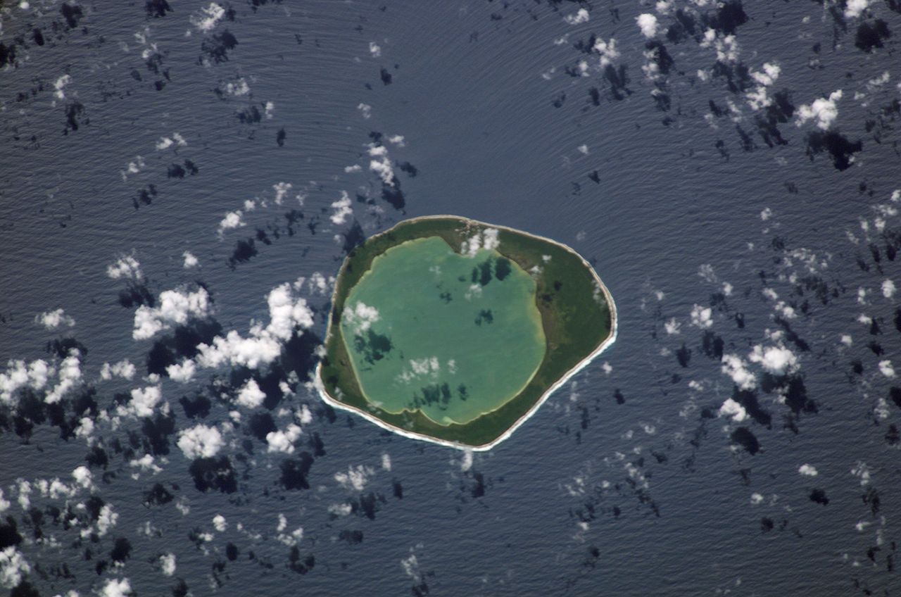 a view of the Niau Atoll seen from space
